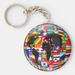 Globo de la bandera llaveros personalizados