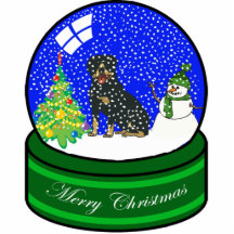 globo de la nieve del rottweiler escultura fotográfica