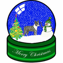 globo de la nieve del terrier de Boston Esculturas Fotograficas