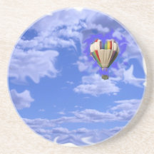 globo del aire caliente en nubes posavasos personalizados