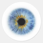Globo del ojo azul etiqueta