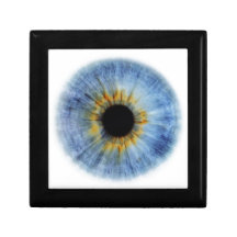 Globo del ojo azul humano caja de recuerdo