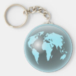 Globo del vidrio del mundo llavero personalizado