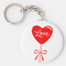 Globo rojo del amor del corazón llaveros personalizados