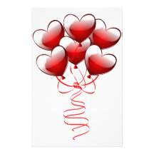 Globos brillantes brillantes del corazón del amor papeleria