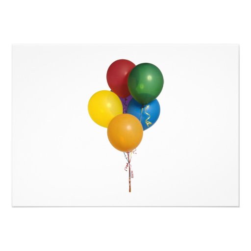Globos coloreados multi del fiesta invitacion personalizada