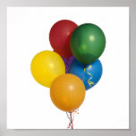 Globos coloreados multi del fiesta poster