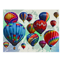 Globos del aire caliente postales