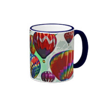 Globos del aire caliente taza de café