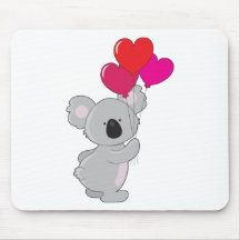 Globos del corazón de la koala alfombrilla de ratón