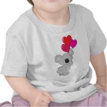 Globos del corazón de la koala camisetas