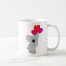 Globos del corazón de la koala tazas