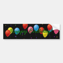 Globos del feliz cumpleaños pegatina de parachoque