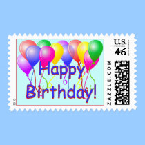 Globos del feliz cumpleaños sellos postales
