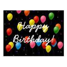 Globos del feliz cumpleaños tarjeta postal