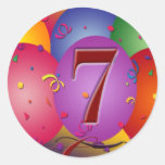 Globos del fiesta para el 7mo cumpleaños pegatinas  