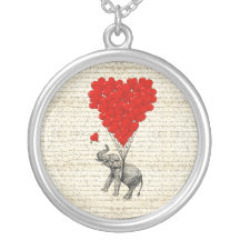 Globos románticos del elefante y del corazón grimpola