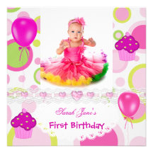 Globos rosados de las primeras del cumpleaños 1ras anuncios personalizados