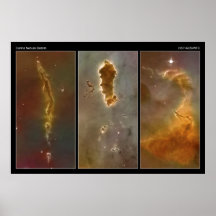 Glóbulos de Bok en la nebulosa de Carina del Hubbl Posters