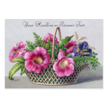 Gloxinia y helechos en Victorian del vintage de la Tarjetas De Negocios
