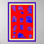 Glyphs mayas antiguos posters