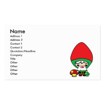 gnomo tonto lindo y setas del jardín del kawaii plantilla de tarjeta de negocio
