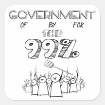 gobierno del 99% de para y por la gente calcomania cuadradas