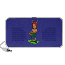 goblin con una galleta mini altavoces