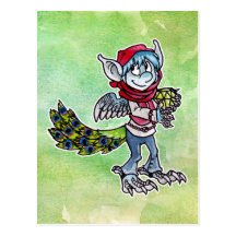 Goblin del pavo real tarjetas postales