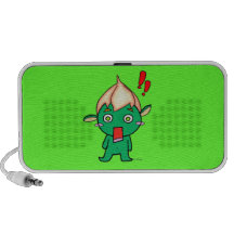Goblin lindo con una flor en su cabeza portátil altavoz