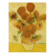 Gogh, mit Sonnenblume de Vincent Willem van Stille Postal