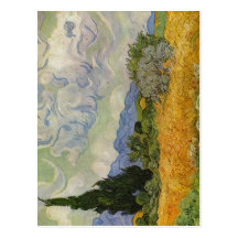 Gogh, mit Zypressen de Vincent Willem van Weizenfe Tarjeta Postal