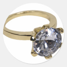 GoldDiamondRing112409 Pegatina Redonda