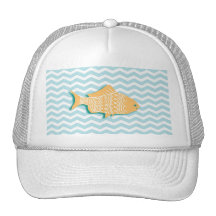 Goldfish en galón del azul de la aguamarina gorro de camionero