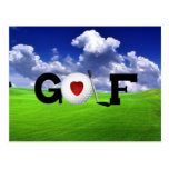 Golf del amor tarjeta postal