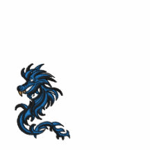 Golf tribal azul del dragón camiseta polo bordada