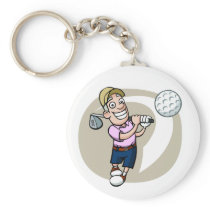 Golfista del dibujo animado llaveros