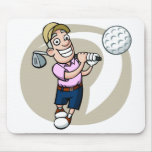Golfista del dibujo animado tapete de raton
