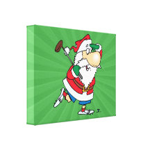 golfista golfing Papá Noel del dibujo animado dive Impresiones De Lienzo