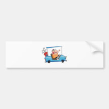 Golfista-impulsión-golf-carro Pegatina De Parachoque