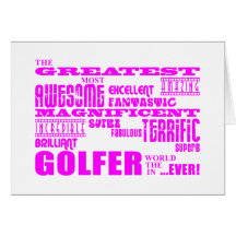 Golfistas de los chicas: Golfista más grande rosad Tarjetón