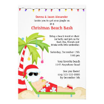 Golpe tropical de la playa del navidad comunicado personalizado