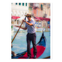 Gondolero veneciano postales