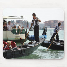 GONDOLEROS DE VENECIA EN EL GRAN CANAL ALFOMBRILLAS DE RATÓN