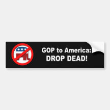 GOP a América - descenso muerto Etiqueta De Parachoque