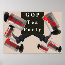 GOP/TeaParty que golpea el poster de las latas con