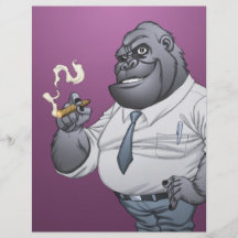 Gorila de Boss del hombre de negocios del cigarro  Flyer A Todo Color