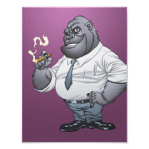 Gorila de Boss del hombre de negocios del cigarro  Arte Fotográfico