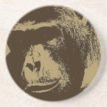 Gorila de la sepia posavasos personalizados