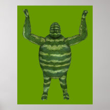 Gorila dulce de la sandía posters